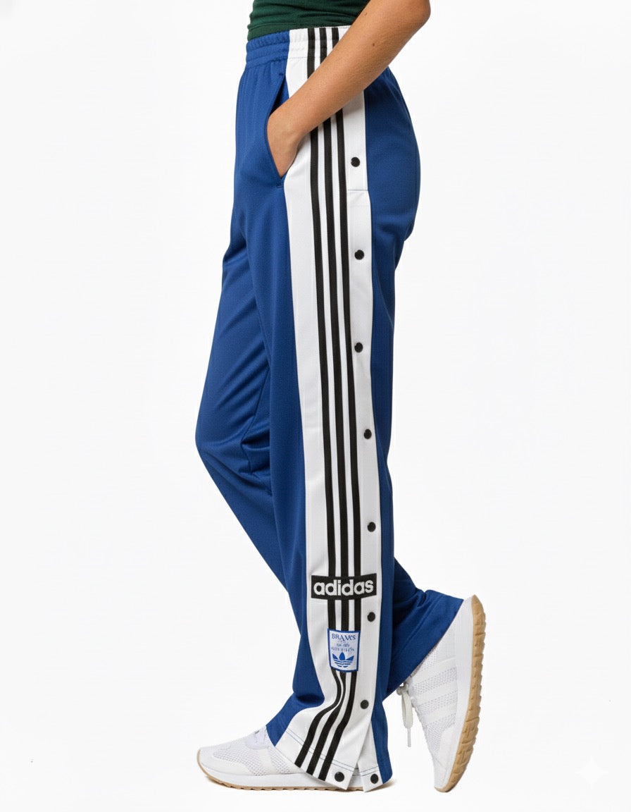 Casual Track Pant – Unisex Snap-Button Joggers with Classic Stripes