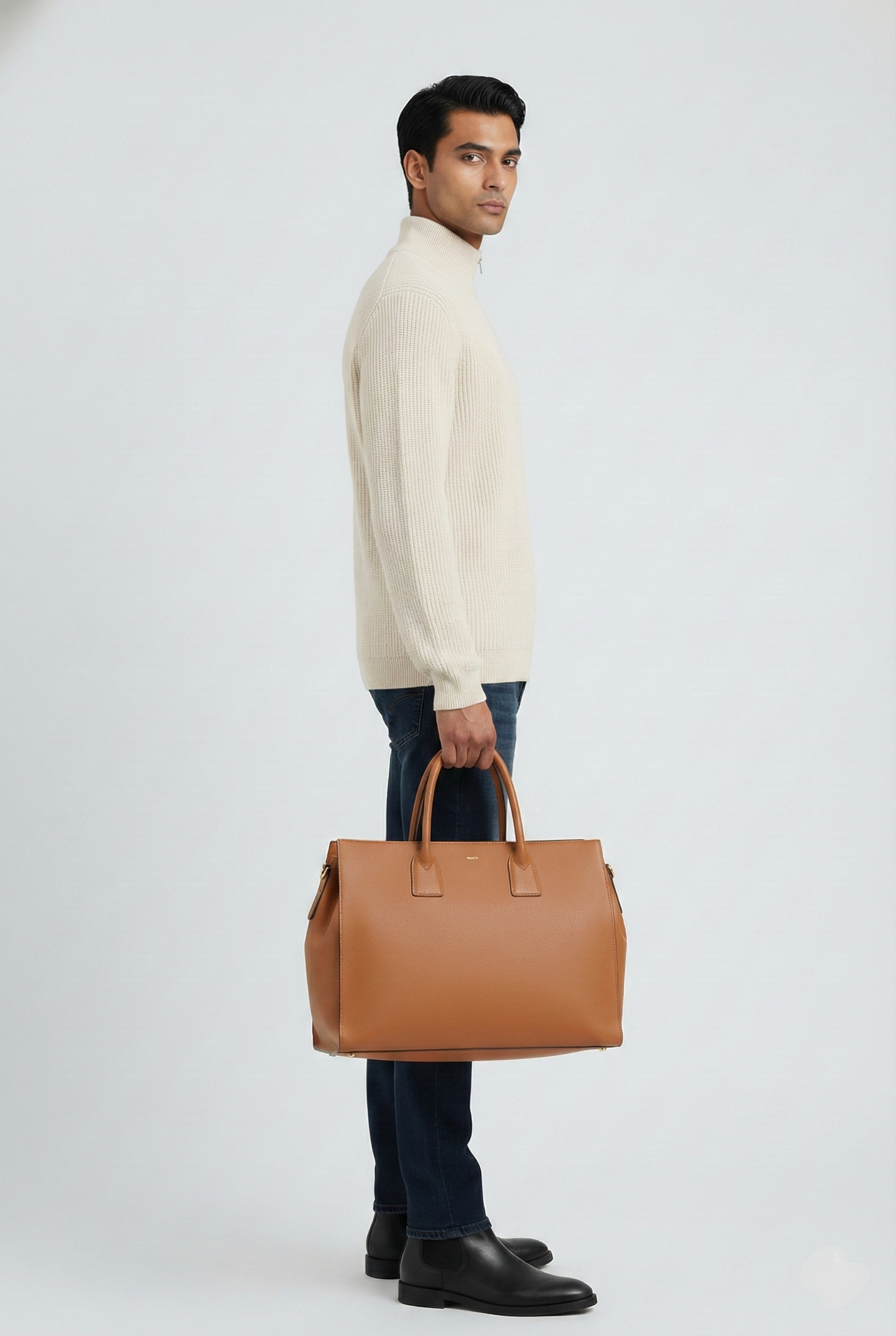 EUROPEAN HEAVY KNIT PULLOVER WITH ZIP